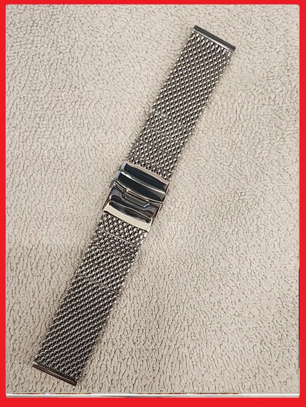 24mm Stainless Steel Mesh Watch Band - Silver